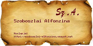 Szoboszlai Alfonzina névjegykártya